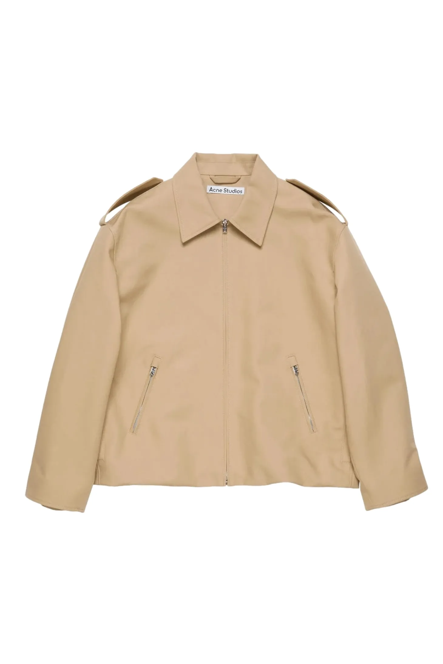 Acne Cotton Satin Jacket Jakke Beige