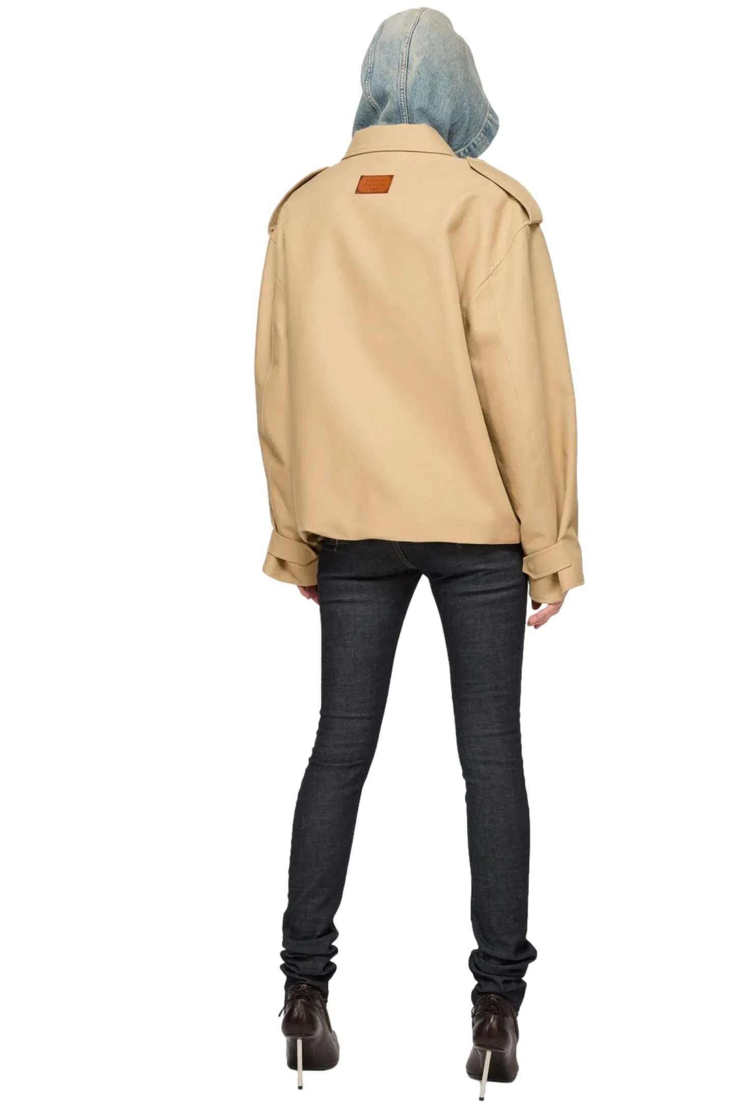 Acne Cotton Satin Jacket Jakke Beige