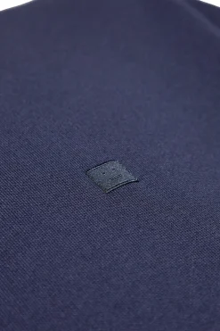 Acne Crew Neck Fleece Sweater Face Genser Navy