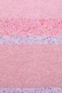 Acne Fringed Scarf Logo Skjerf Rosa Mønster