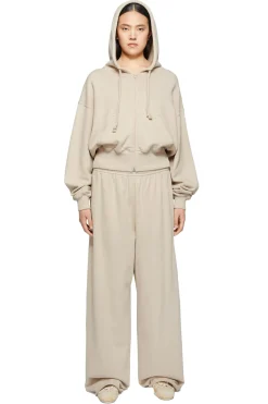 Acne Logo Sweatpants Bukse Beige Grå