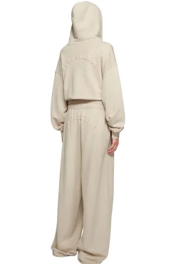 Acne Logo Sweatpants Bukse Beige Grå