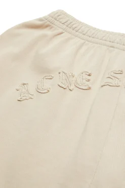 Acne Logo Sweatpants Bukse Beige Grå