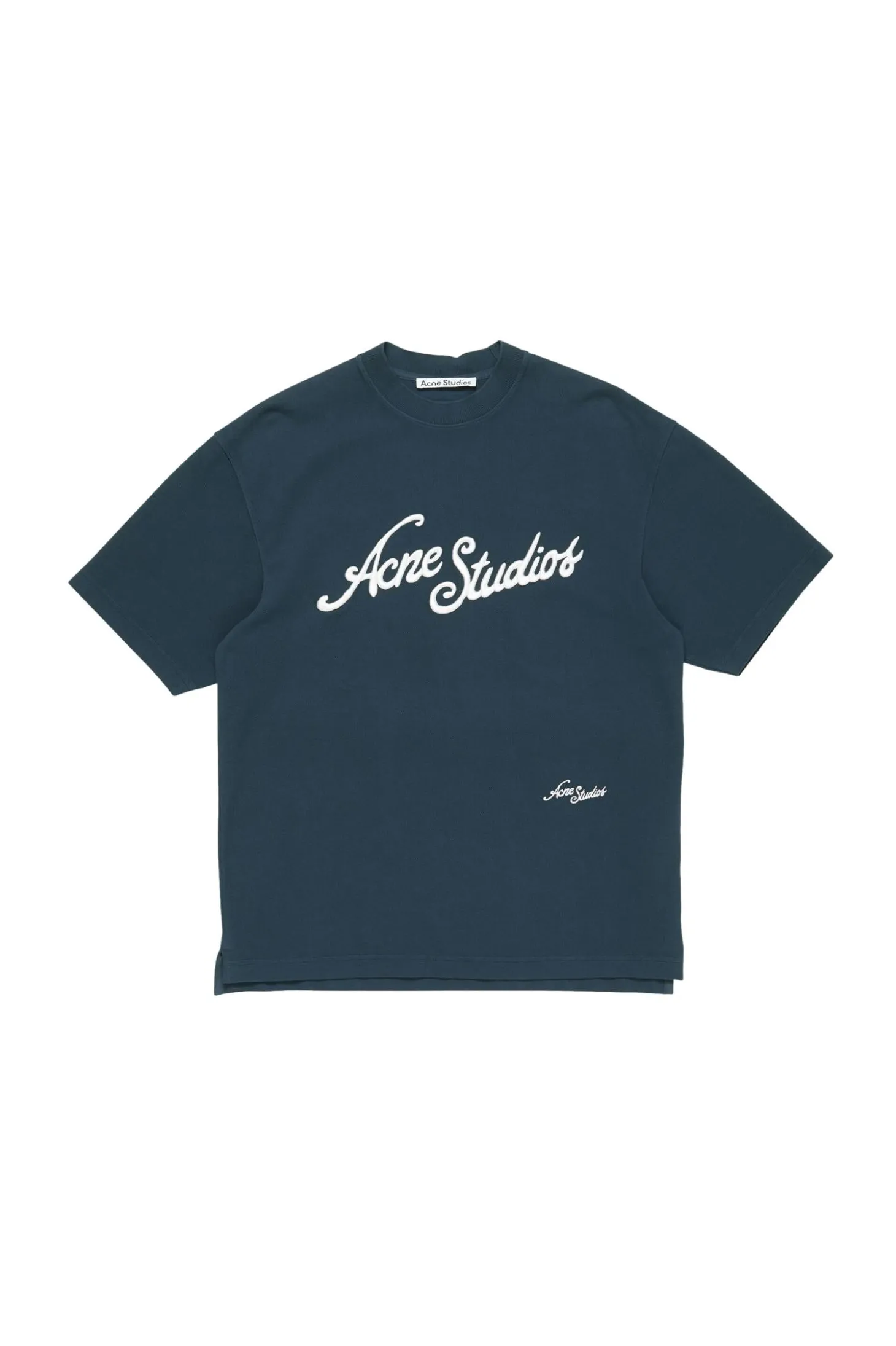 Acne Logo T-shirt - Relaxed Fit T-shirt Marine