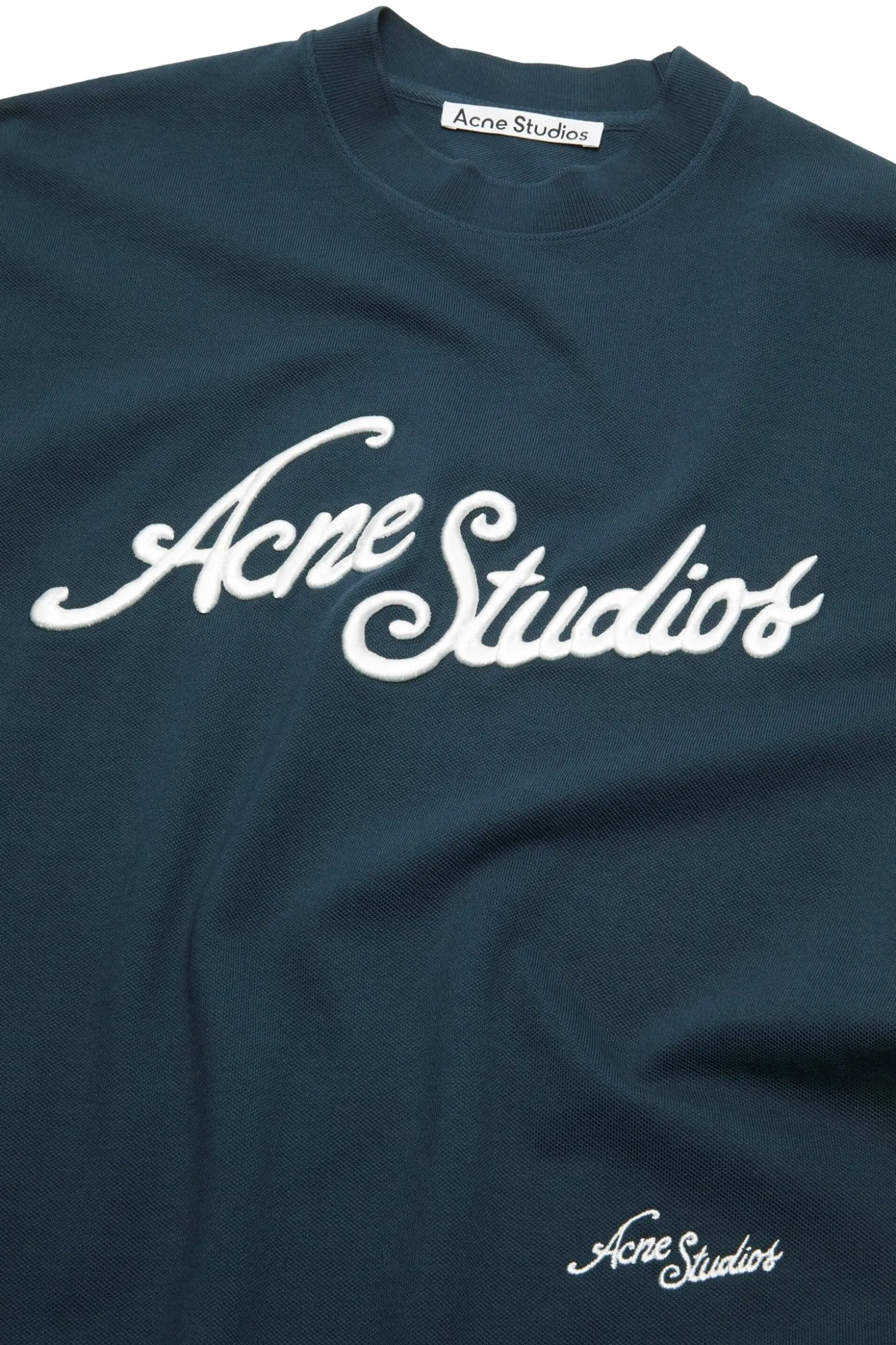 Acne Logo T-shirt - Relaxed Fit T-shirt Marine