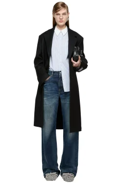 Acne Single-Breasted Wool Coat Jakke Sort