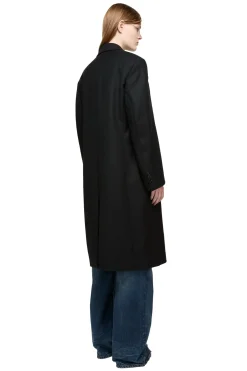 Acne Single-Breasted Wool Coat Jakke Sort