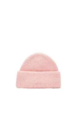 Acne Small Face Logo Beanie Lue Lyserosa