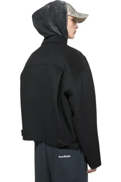 Acne Wool Zipper Jacket Jakke Sort