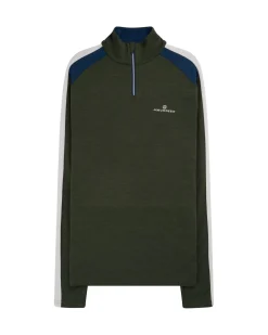 Amundsen 5Mila Half Zip Mens Stripe Genser Oliven