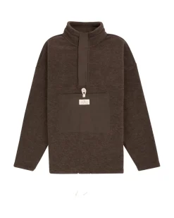 Amundsen V-Bond Waxed Fleece Mens Genser Mørkebrun