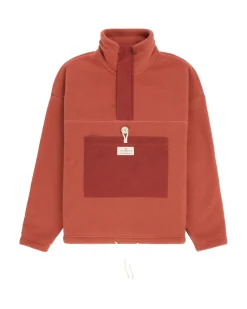 Amundsen V-Bond Waxed Fleece Womens Genser Rustrød