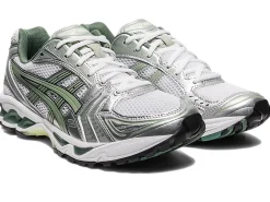 Asics GEL- KAYANO 14 White/Slate Grey Sko Grønn