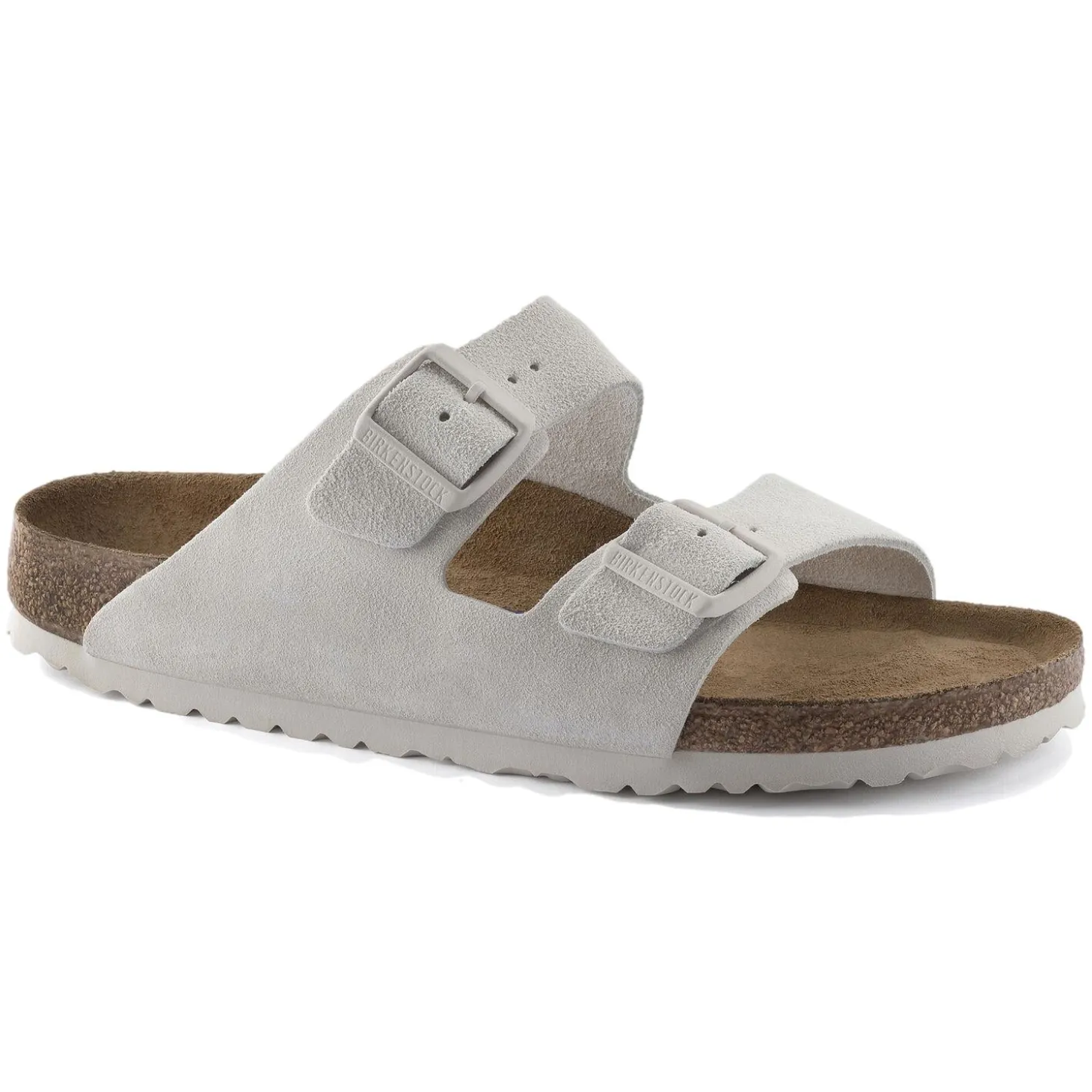 Birkenstock Arizona Suede Leather Narrow Antique White Sko Hvit
