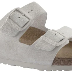 Birkenstock Arizona Suede Leather Narrow Antique White Sko Hvit