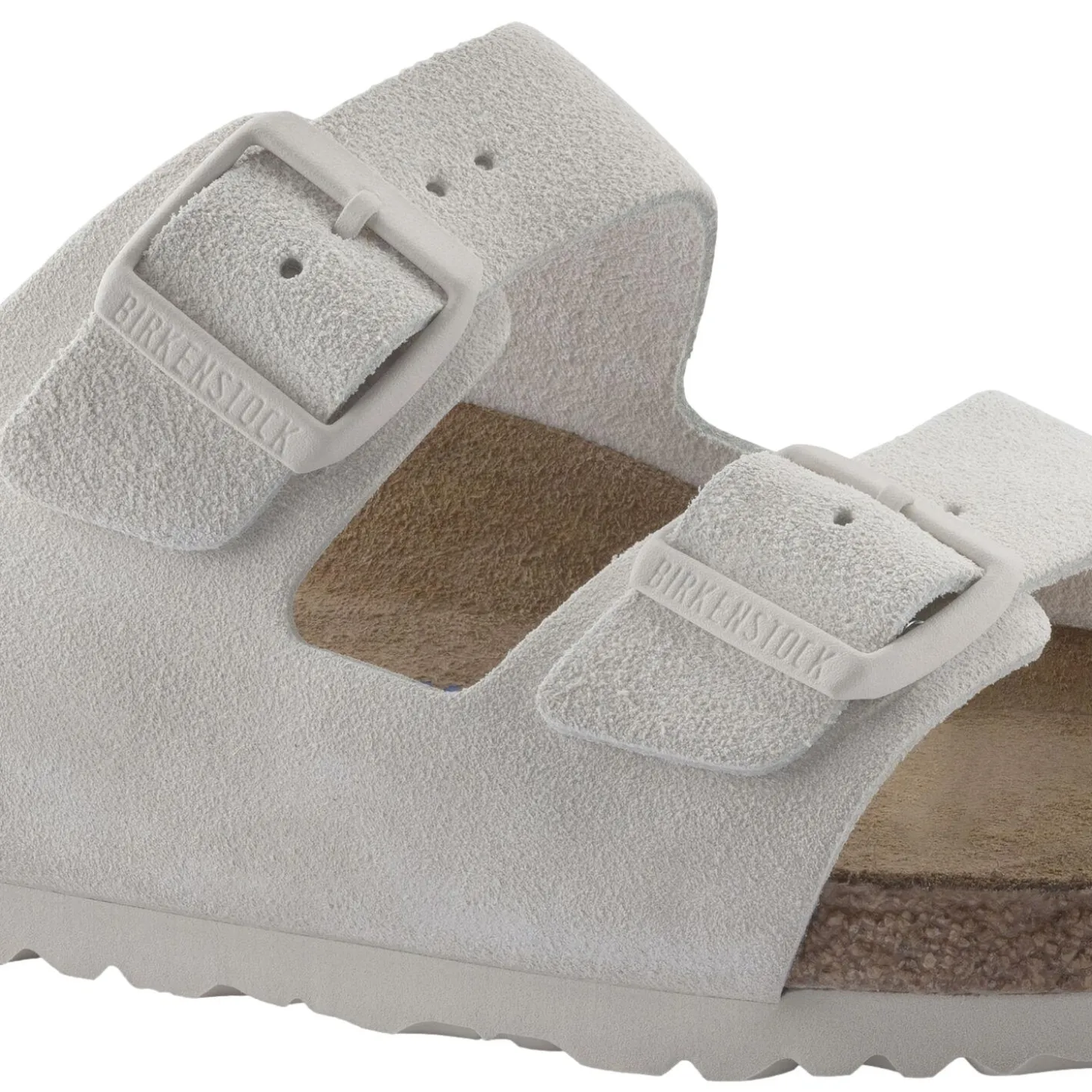 Birkenstock Arizona Suede Leather Narrow Antique White Sko Hvit