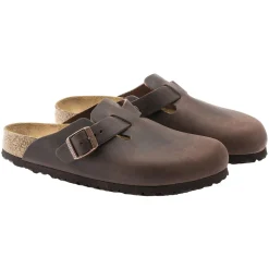 Birkenstock Boston Natural Leather Narrow Oiled Habana Sko Mørkebrun