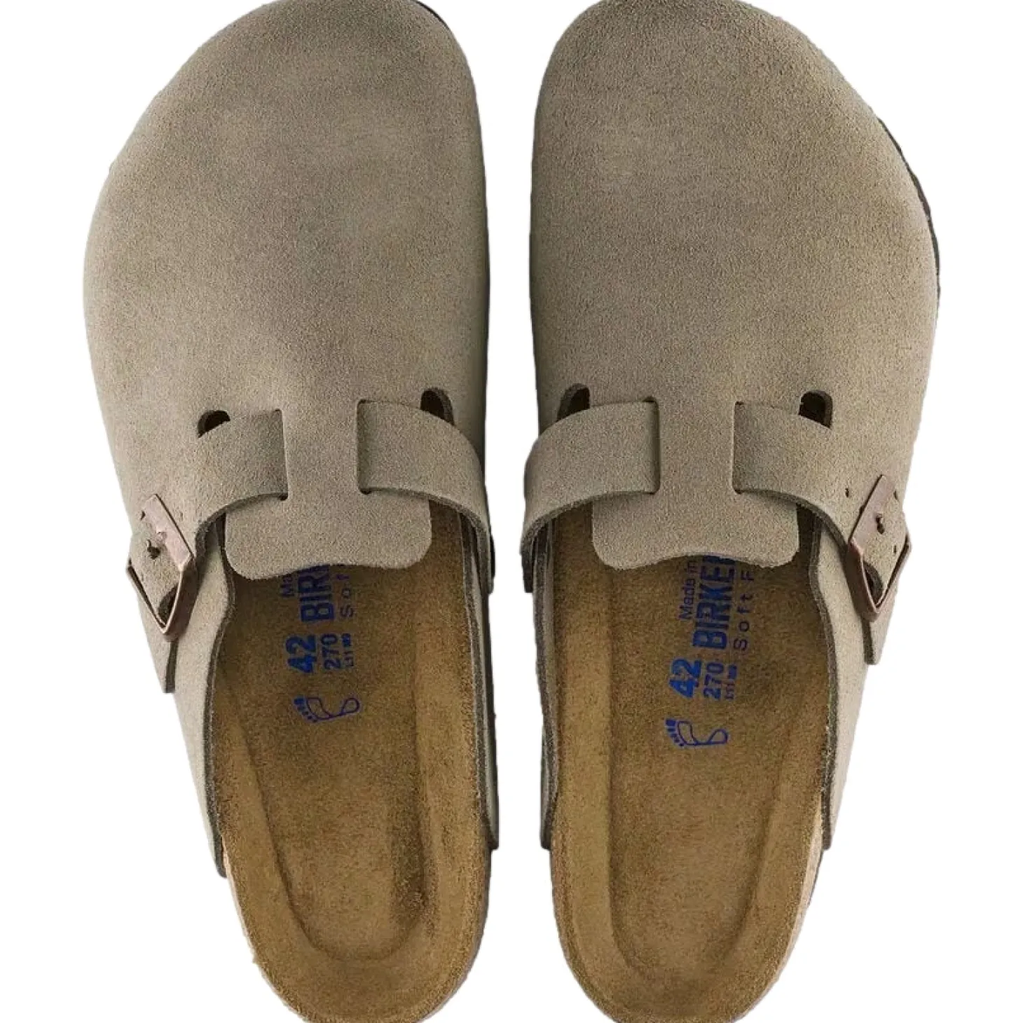 Birkenstock Boston Suede Narrow Taupe Sko Taupe