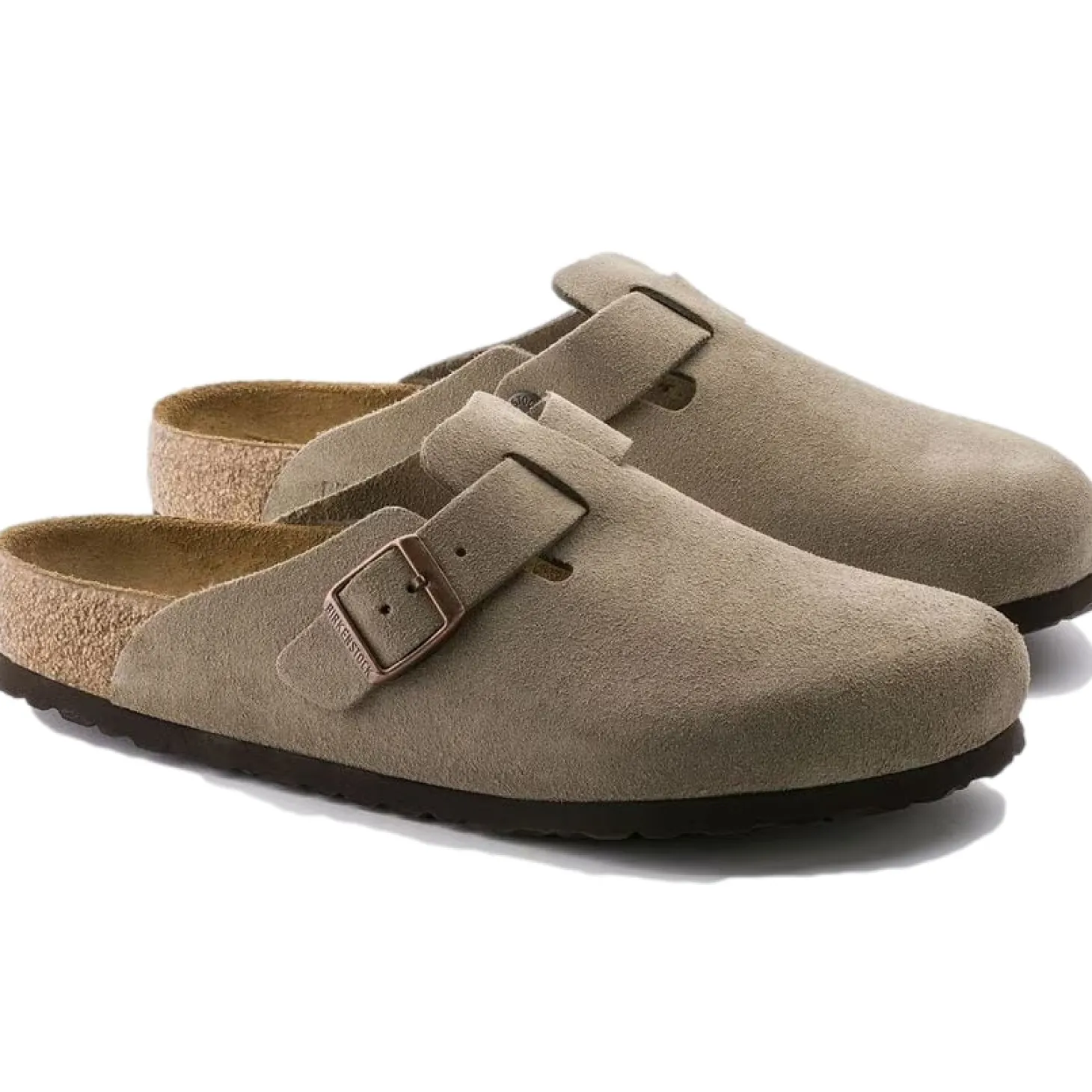 Birkenstock Boston Suede Narrow Taupe Sko Taupe