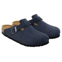 Birkenstock Boston Suede Leather Regular Sko Navy