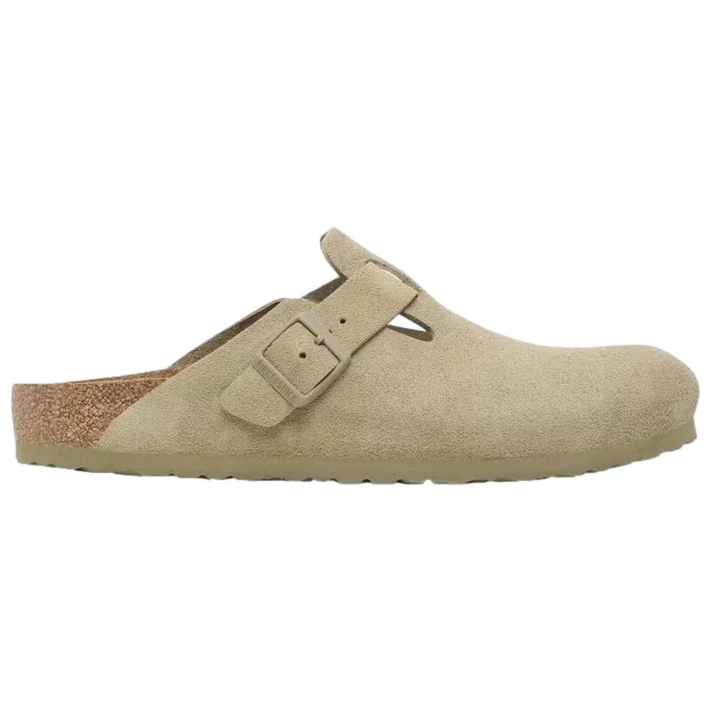 Birkenstock Boston Suede Narrow Faded Khaki Sko Khaki