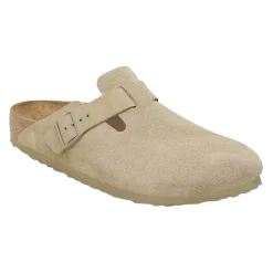 Birkenstock Boston Suede Regular Faded Khaki Sko Khaki