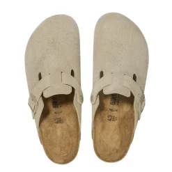 Birkenstock Boston Suede Regular Faded Khaki Sko Khaki