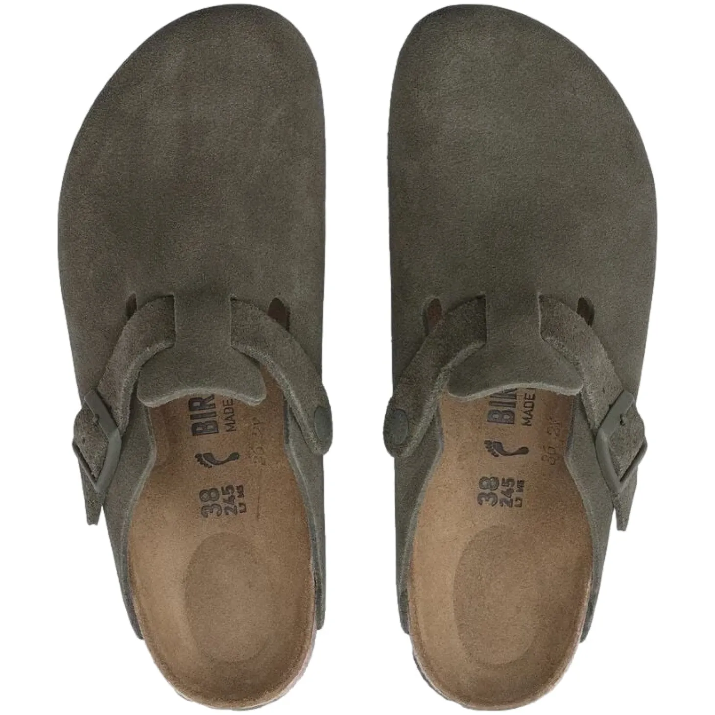 Birkenstock Boston Suede Narrow Thyme Sko Grønn