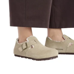 Birkenstock London Shearling Narrow Taupe Sko Taupe