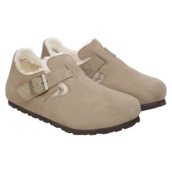 Birkenstock London Shearling Narrow Taupe Sko Taupe