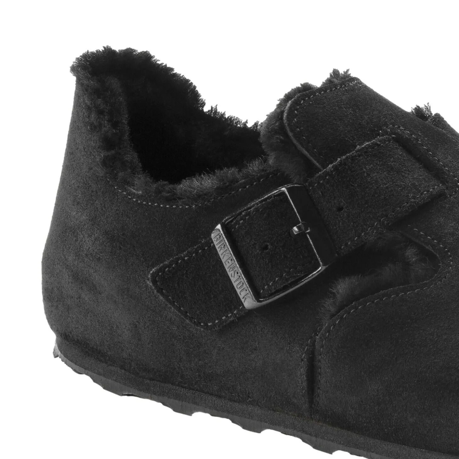 Birkenstock London Shearling Narrow Black Sko Sort