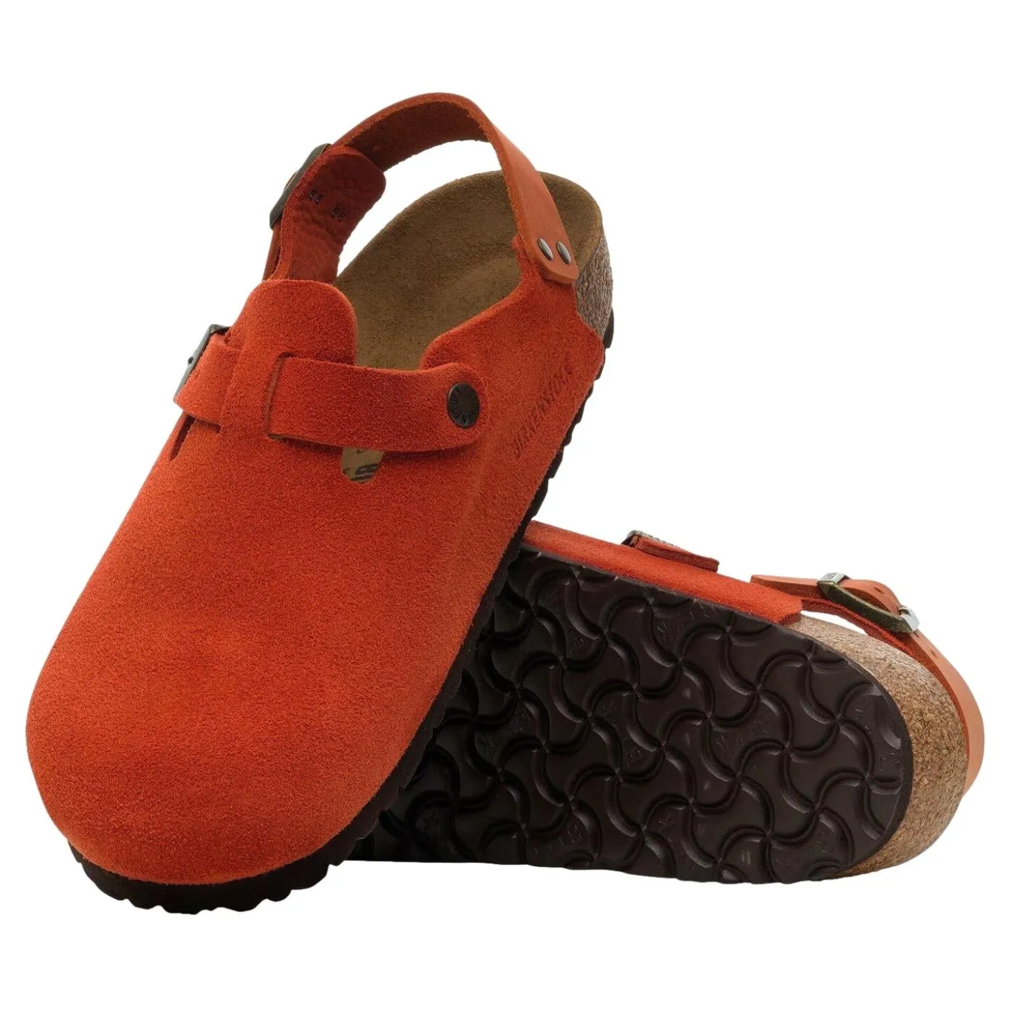 Birkenstock Tokio Suede Leather Rust Narrow Sko Mørkeoransje