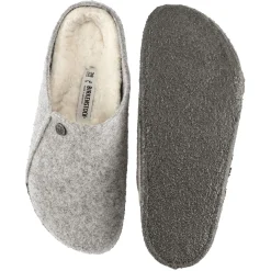 Birkenstock Zermatt Rivet Wool Felt Narrow Sko Lysegrå