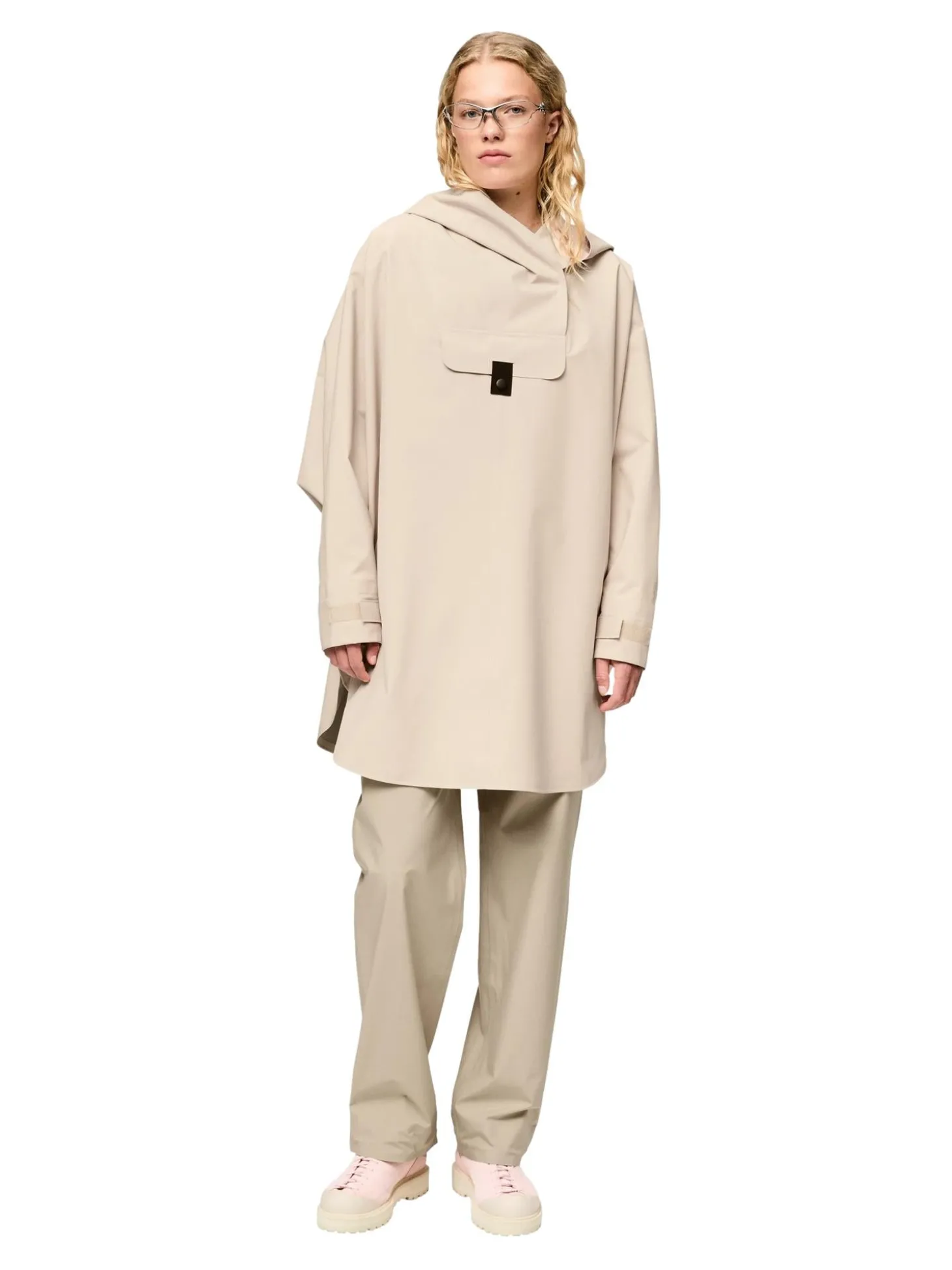 Blæst Bergen Poncho Beige Jakke Beige
