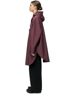 Blæst Bergen Poncho Late Dawn Jakke Vinrød