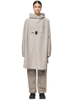 Blæst Bergen Poncho Low Tide Jakke Beige Grå