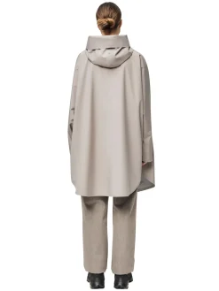 Blæst Bergen Poncho Low Tide Jakke Beige Grå