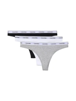 Calvin Klein Underwear Thong Modern Logo 3PK Undertøy Hvit/Grå/Sort