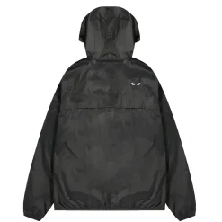 Comme des Garcons Play Unisex K-Way Jacket Black Emblem Jakke Sort
