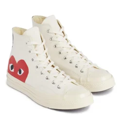Comme des Garcons Play x Converse CDG BIG HEART HI Top White Sko Off-White