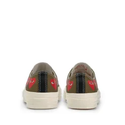 Comme des Garcons Play x Converse CDG Multi LOW Top Khaki Sko Grønn