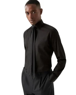 Eton 3000 Slim Black Signature Twill Shirt Skjorte Sort