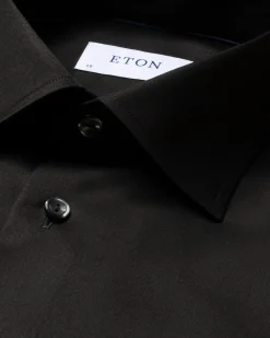 Eton 3000 Slim Black Signature Twill Shirt Skjorte Sort