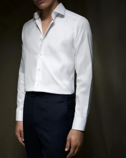 Eton 3000 Slim White Signature Twill Shirt Skjorte Hvit