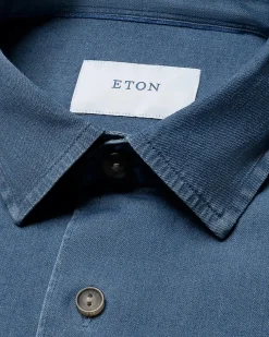 Eton Dark Wash Denim Stretch Shirt Skjorte Denim