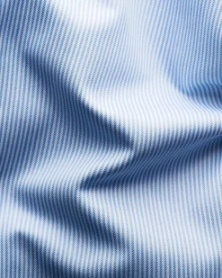 Eton Fine Stripe Signature Twill Shirt Skjorte Lyseblå Striper