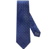 Eton Floral Silk Tie Slips Blå Mønster
