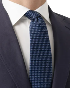 Eton Floral Woven Silk Tie Slips Kongeblå