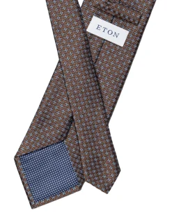 Eton Floral Woven Silk Tie Slips Burgunder Mønster