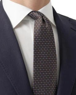 Eton Floral Woven Silk Tie Slips Burgunder Mønster